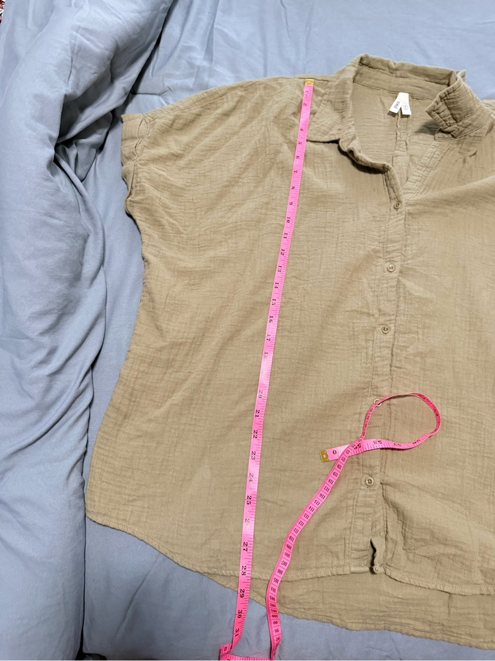 Pact Coastal Double Gauze Oversized Shirt Driftwood Brown Organic Cotton M/L - Picture 6 of 8
